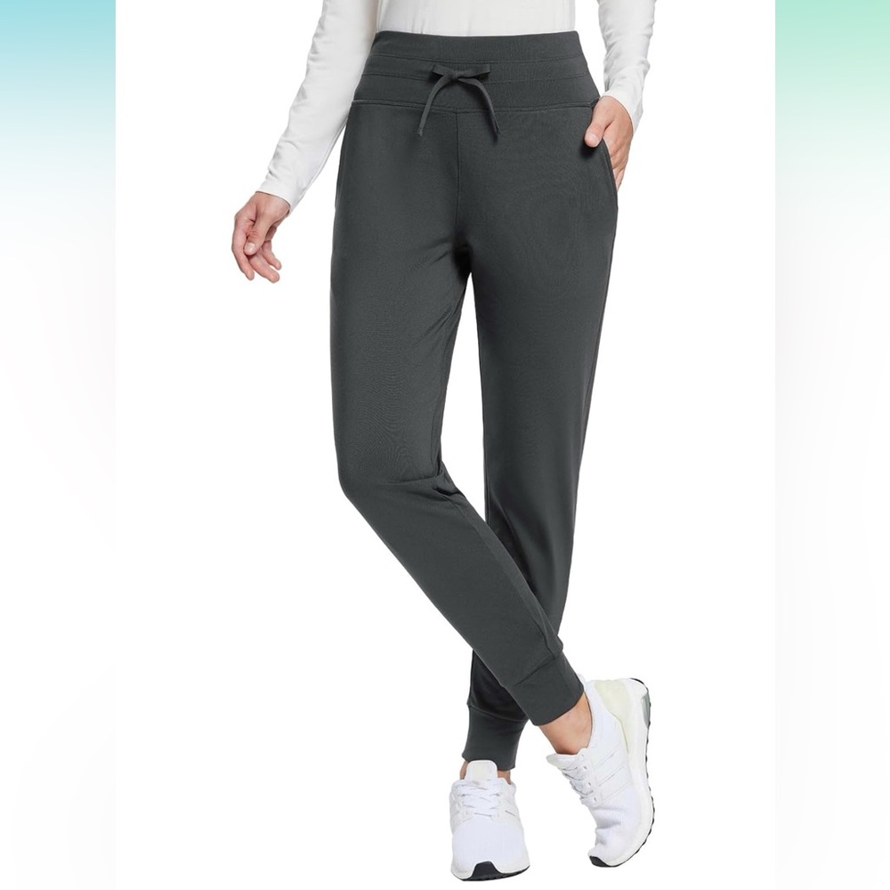 Baleaf Women’s Fleece Lined High Waist Water-Resistant Jogger Pants Grey XS P